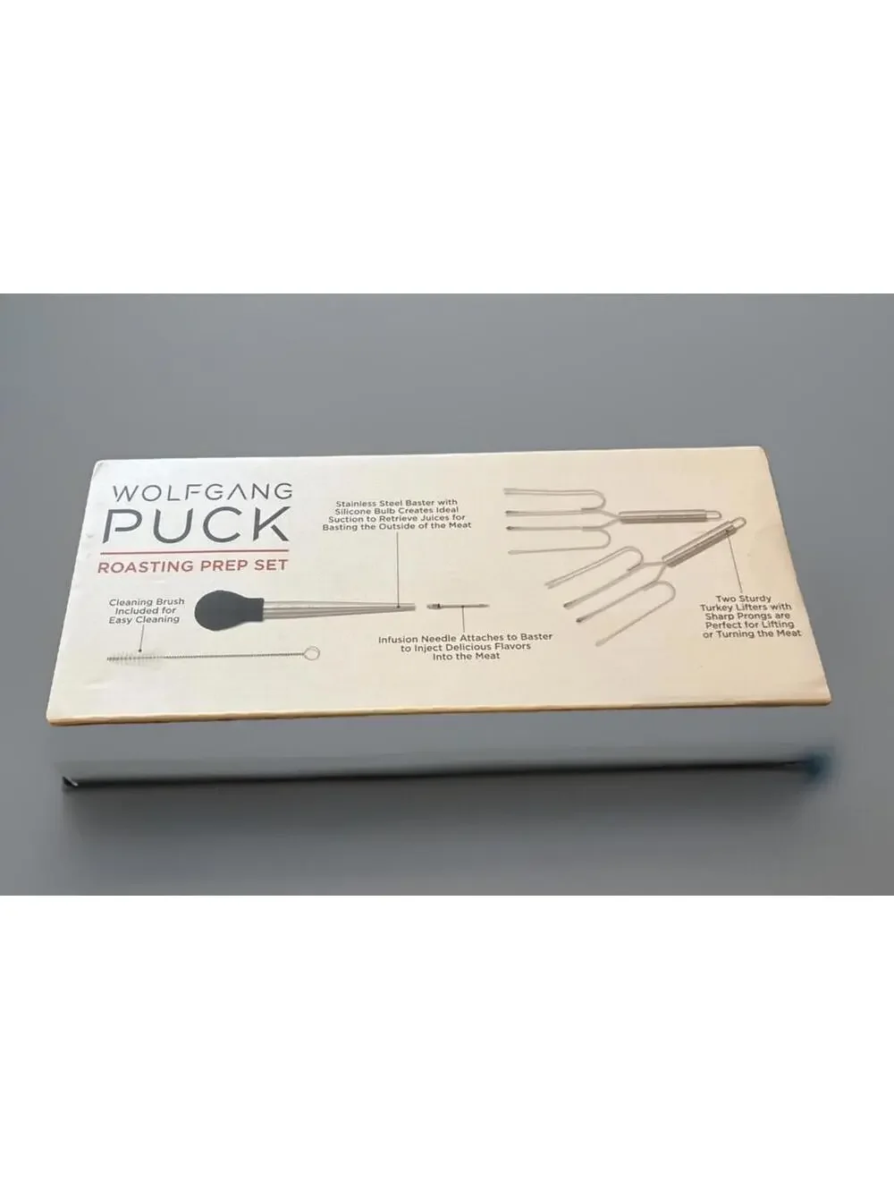 Wolfgang Puck Roasting Prep Set with Turkey Lifters and Baster - New Sealed